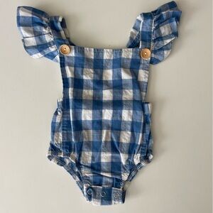 Cams Blue and White Checkered Baby Romper